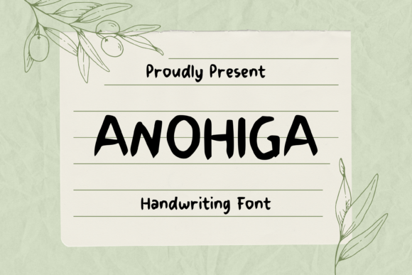 Anohiga: A Handwritten Font for Editorial Elegance